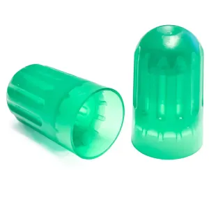 AA Long Green Sealing Valve Caps (100/Box)