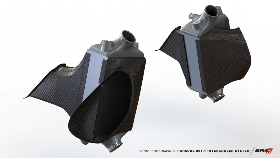 AMS ALP.23.09.0001-1 Intercooler Kit PORSCHE 991.1 (with Carbon Fiber Shrouds)