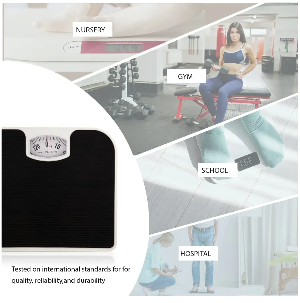 Anko Digital Weighing Scale with LCD Panel (Black), Electronic Weight Machine for Body Weight with 6 mm Thick Tempered Glass & Auto-Calibrating Sensors| Digital Weighing Scale For Precise Measurement