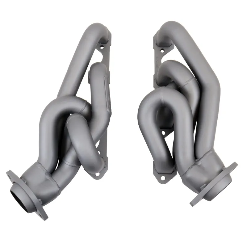 BBK Performance Equal Length Shorty Headers - 1.625 in Primary - Stock Collector Flange - Titanium Metallic Ceramic - Small Block Ford - Ford Mustang 1986-93 - Pair