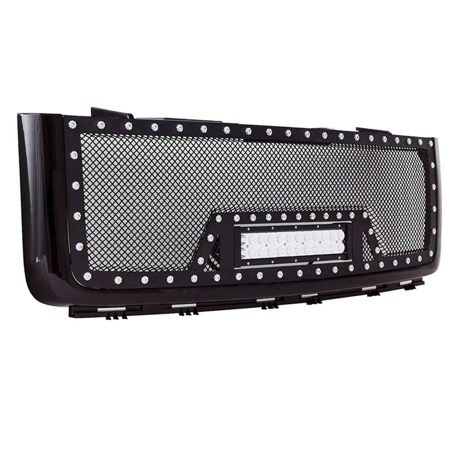 Black Stainless Steel Wire Mesh Grille for 2007-13 GMC Sierra 1500 (Excluding 2007 Classic Models)