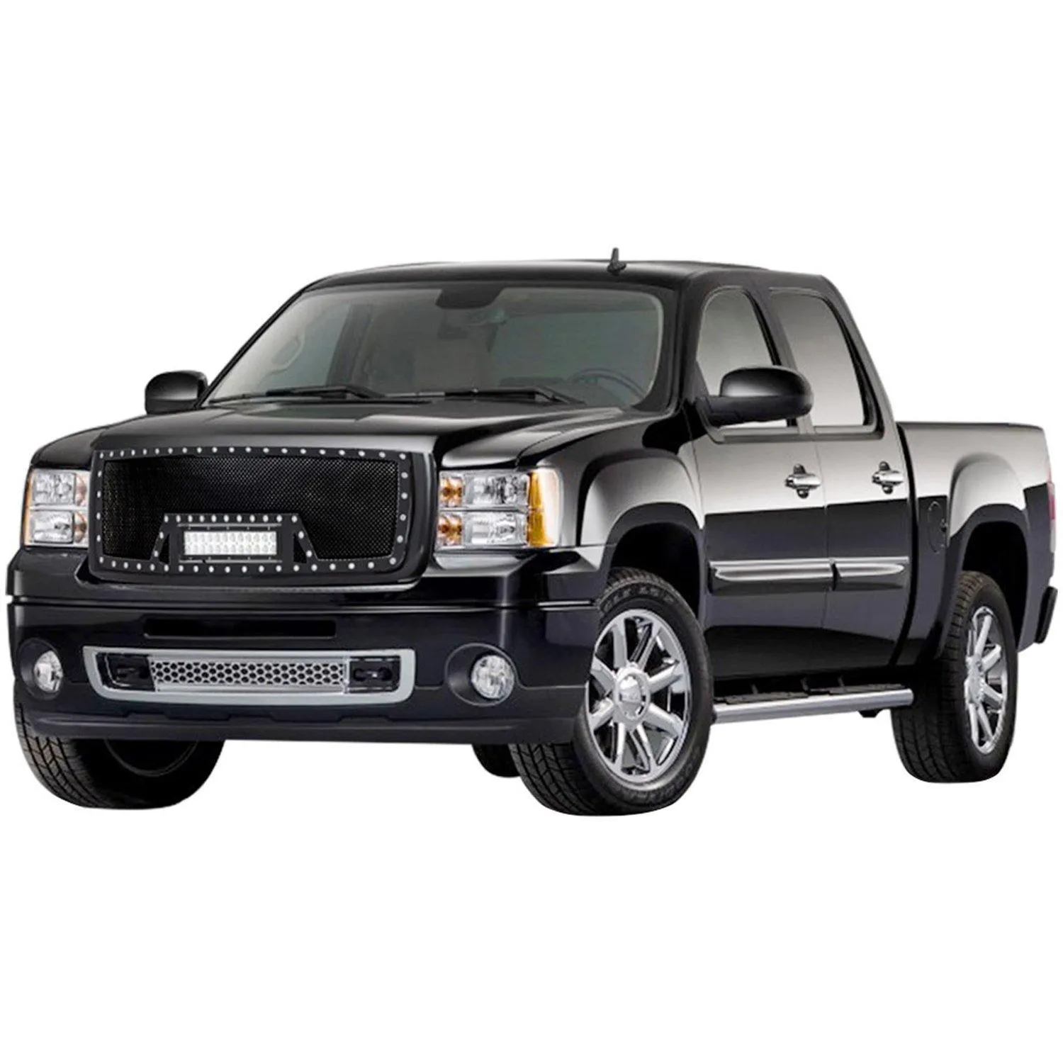 Black Stainless Steel Wire Mesh Grille for 2007-13 GMC Sierra 1500 (Excluding 2007 Classic Models)