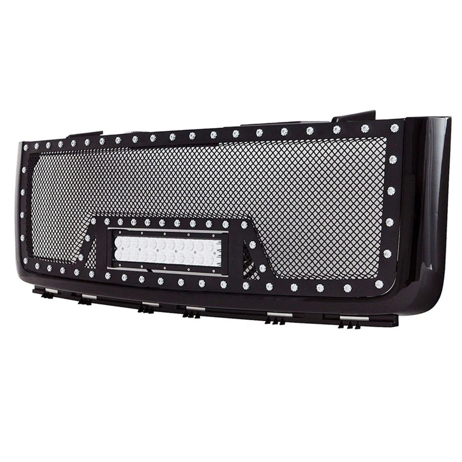 Black Stainless Steel Wire Mesh Grille for 2007-13 GMC Sierra 1500 (Excluding 2007 Classic Models)