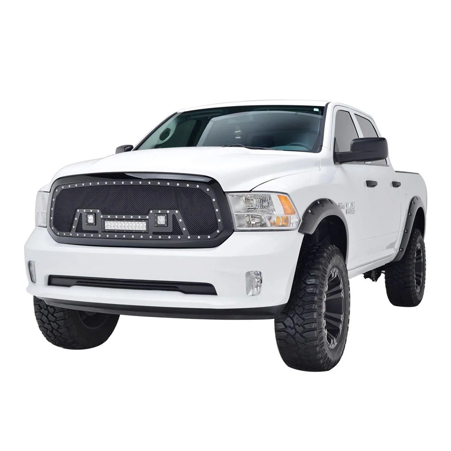 Black Stainless Steel Wire Mesh Grille for 2013-18 Dodge Ram 1500 & 2019-23 Ram 1500 Classic/Warlock