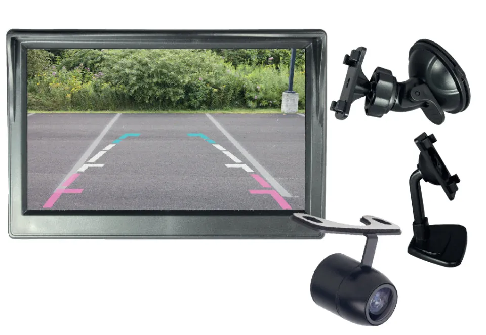 Command 5 Inch Dual Mount Reversing Camera Kit with Flush-Mountable Butterfly Mount Camera and 6m Cable - 91CMDS5DK