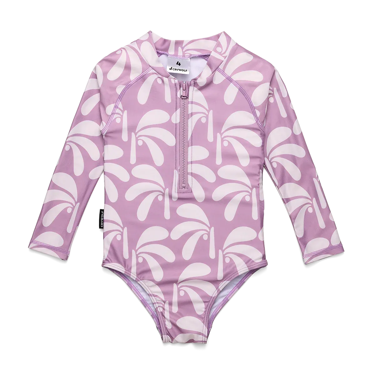 Cry Wolf Long Sleeve Swimsuit Lilac Palms