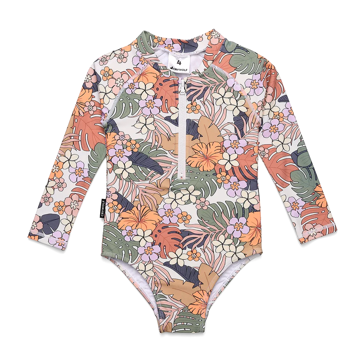 Cry Wolf Long Sleeve Swimsuit Tropical Floral