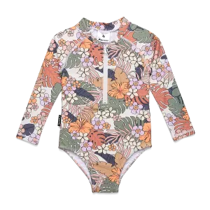 Cry Wolf Long Sleeve Swimsuit Tropical Floral