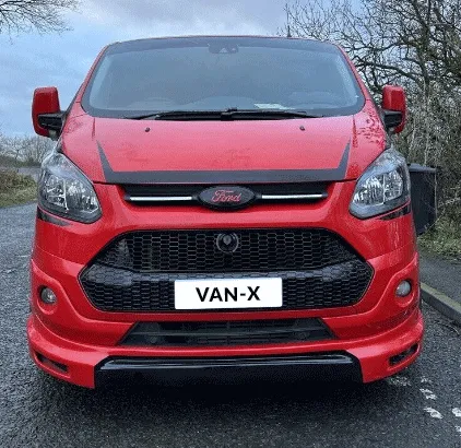 For Ford Transit Custom Front Grille Honeycomb Modified 2012 - 2018 MK1 Gloss Black Painted and Ready to Fit