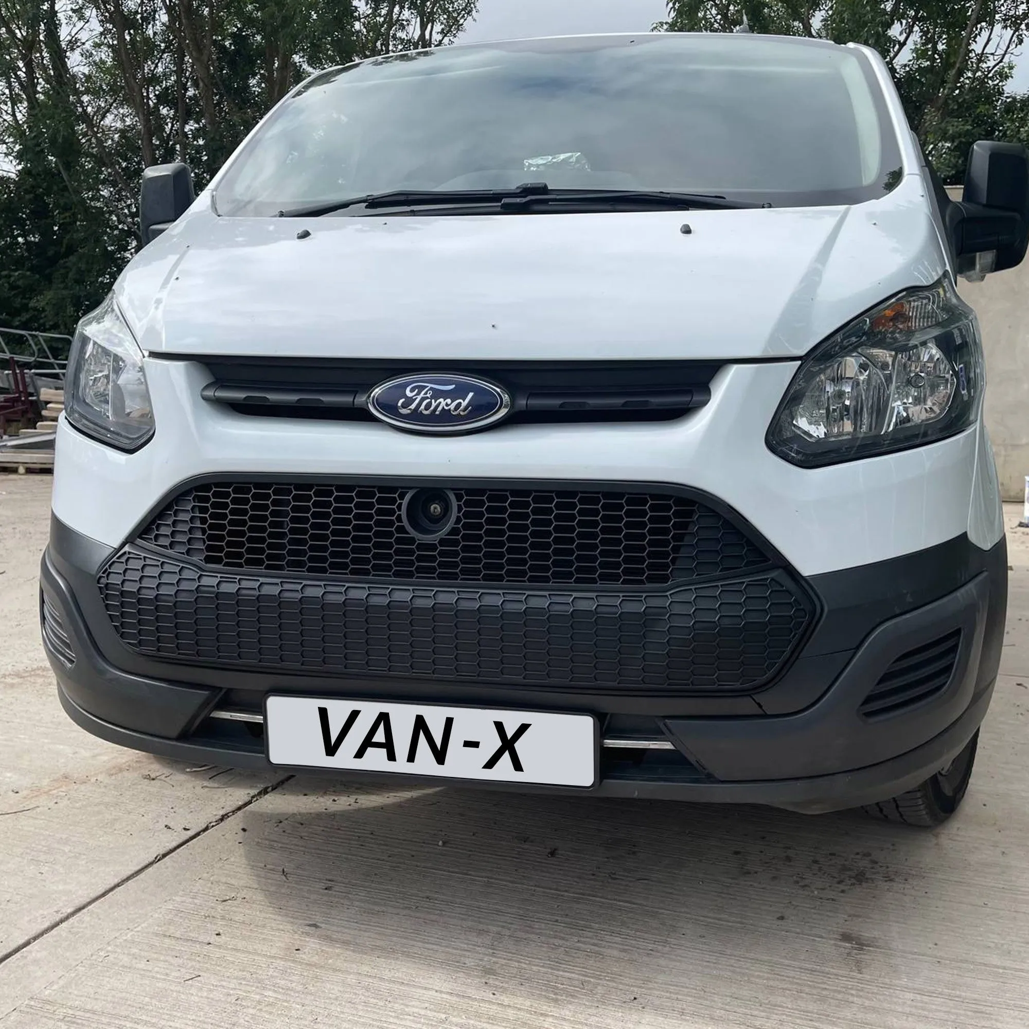 For Ford Transit Custom Front Grille Honeycomb Modified 2012 - 2018 MK1 Matte Black Painted and Ready to Fit