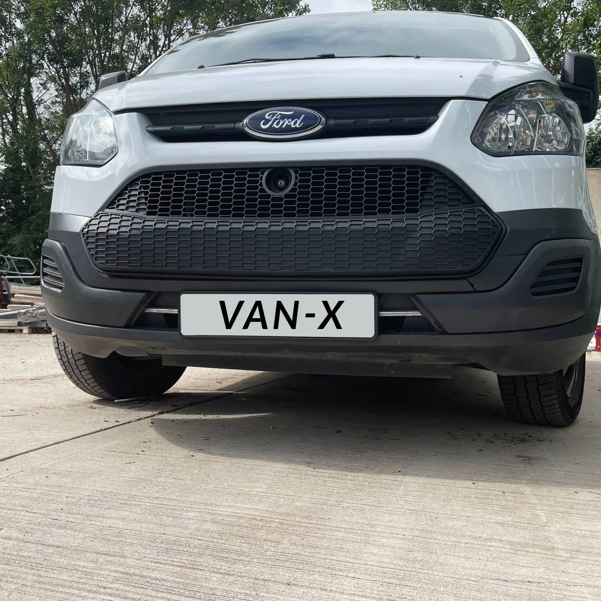 For Ford Transit Custom Front Grille Honeycomb Modified 2012 - 2018 MK1 Matte Black Painted and Ready to Fit