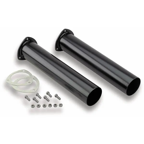 Hooker Collector Reducer Extension - 3-1/2 in 3-Bolt Inlet to 3-1/2 in Outlet - 18 in Long - Gaskets /  - Black Paint - Pair