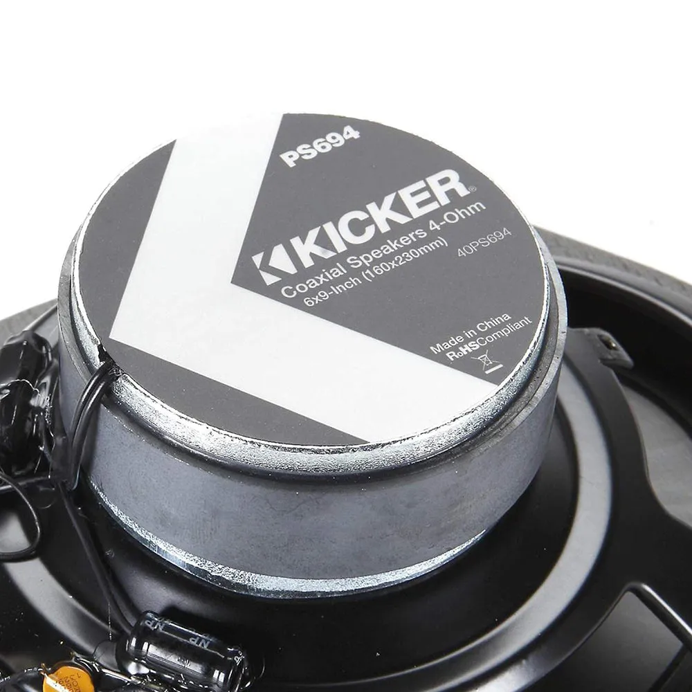 Kicker PS69 6x9" Powersports Coaxial Speakers Pair 90W RMS 180W Peak W/ Grilles