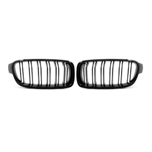 Kidney Grilles for 2012-18 BMW 3-Series F30/F31/F35 (Gloss Black Dual Slat)