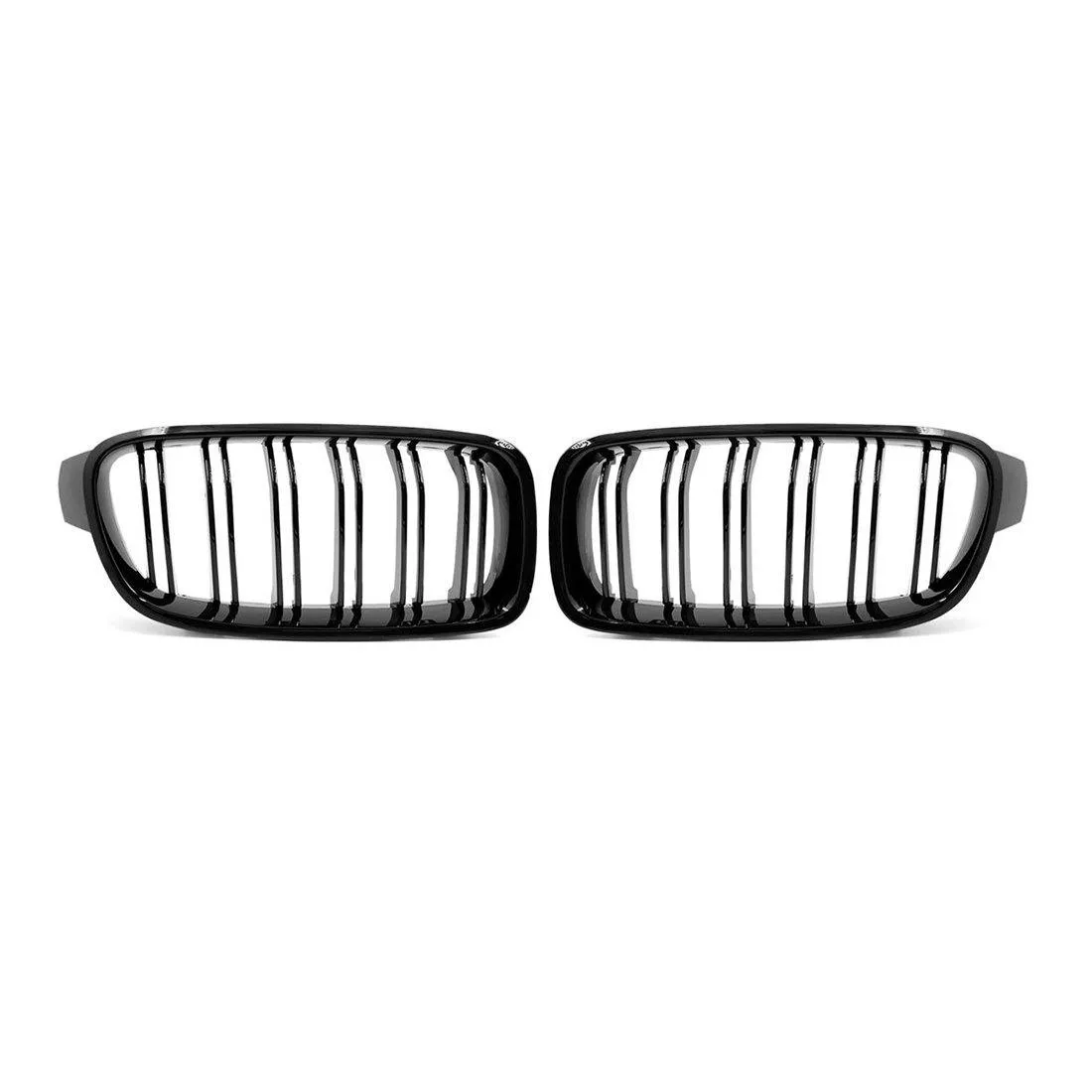Kidney Grilles for 2012-18 BMW 3-Series F30/F31/F35 (Gloss Black Dual Slat)