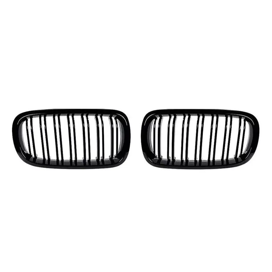 Kidney Grilles for 2014-18 BMW X5/X6 F15/F16 (Gloss Black Dual Slat)