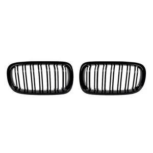 Kidney Grilles for 2014-18 BMW X5/X6 F15/F16 (Gloss Black Dual Slat)