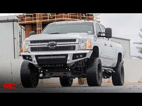 Mesh Grille | 12" Single Row LED Pair | Black | Chevy Silverado 2500 HD/3500 HD | 2011-2014