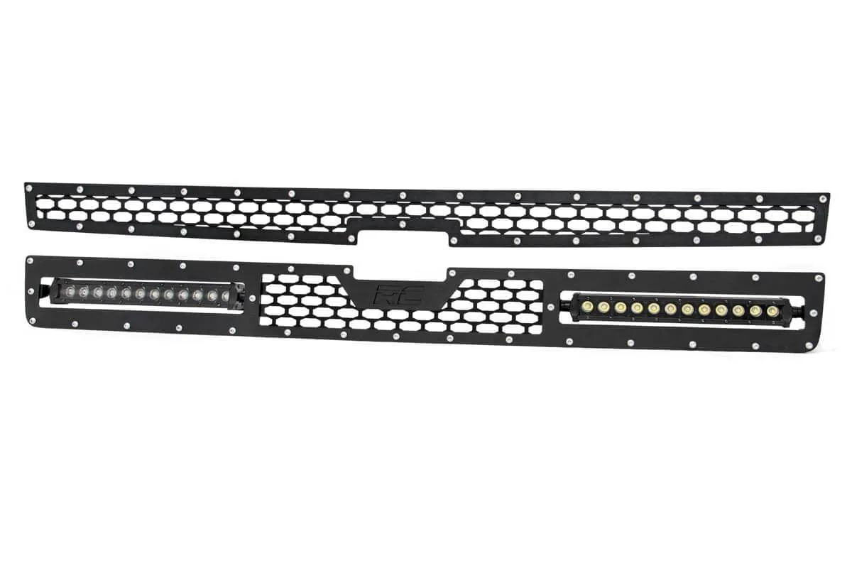 Mesh Grille | 12" Single Row LED Pair | Black | Chevy Silverado 2500 HD/3500 HD | 2011-2014