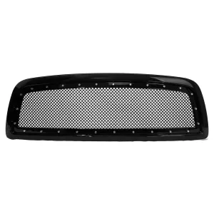 Mesh Grille with Rivets for 2009-12 Dodge Ram 1500 (Gloss Black)