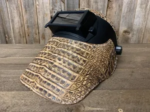 Outlaw Leather - Welding Hood - Peanut Sundance Caiman