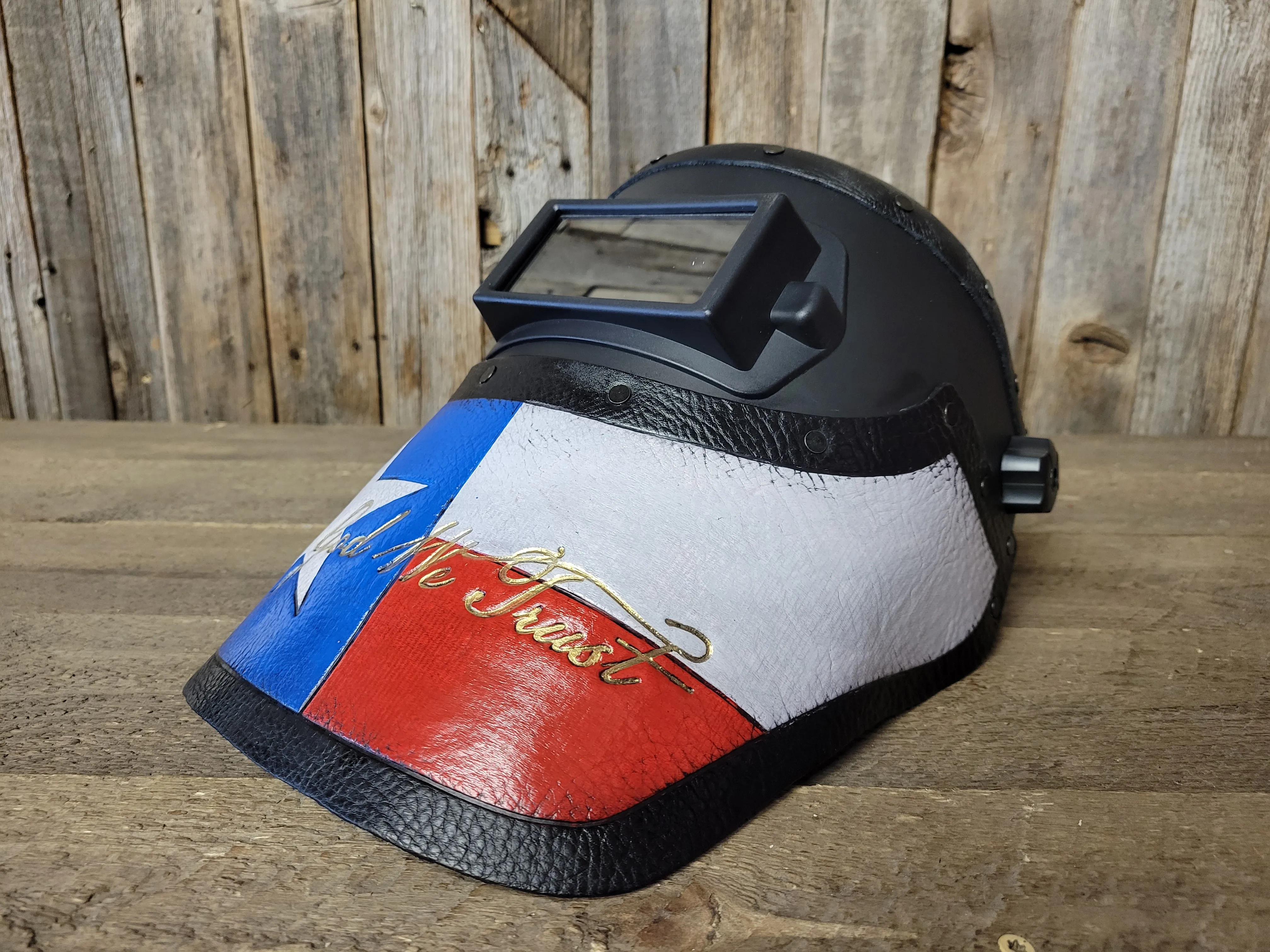 Outlaw Leather - Welding Hood - Texas Original "In God we Trust"