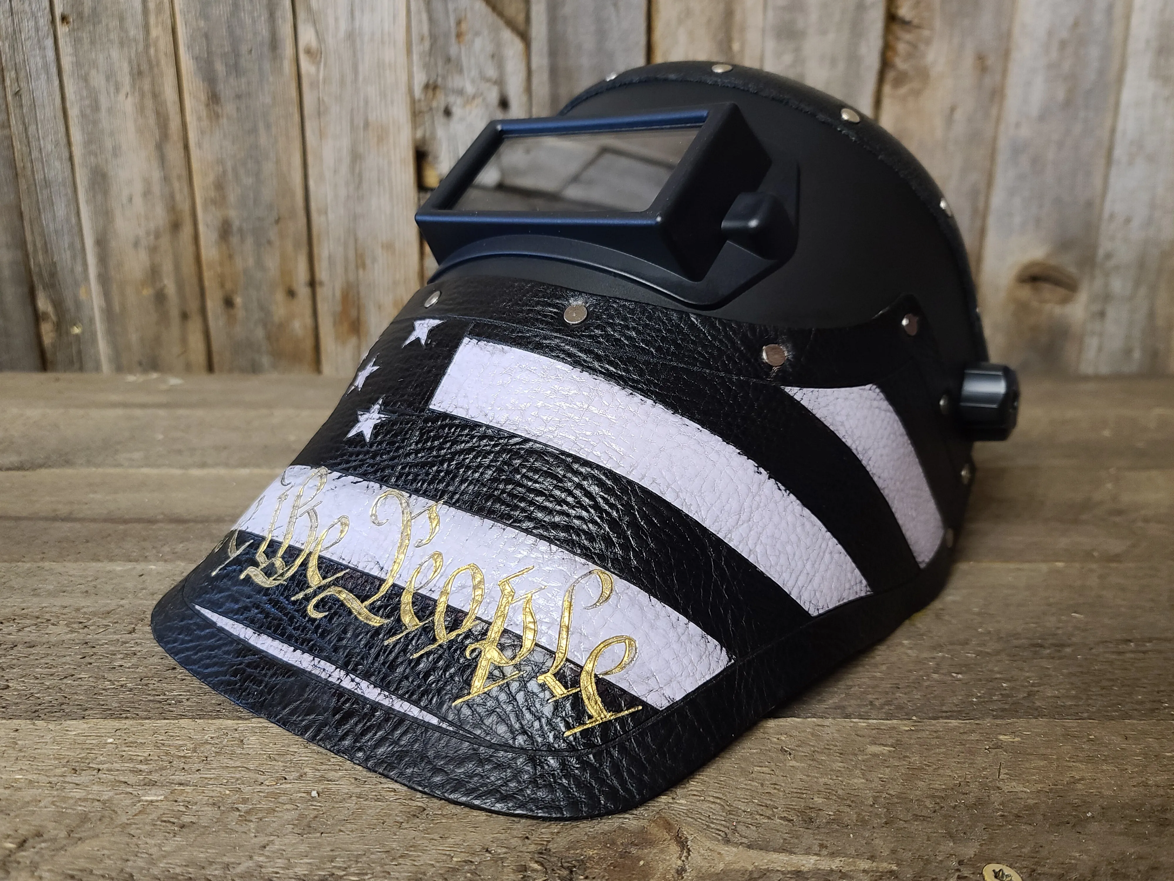 Outlaw Leather - Welding Hood - USA B/W "We the People"
