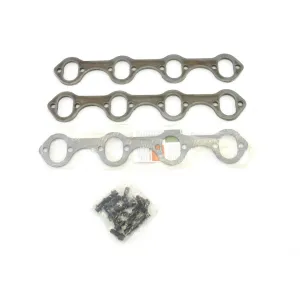 Patriot Exhaust Header Flange - 0.313 in Thick - 1.29 x 1.84 in Oval Port - Small Block Ford - Pair