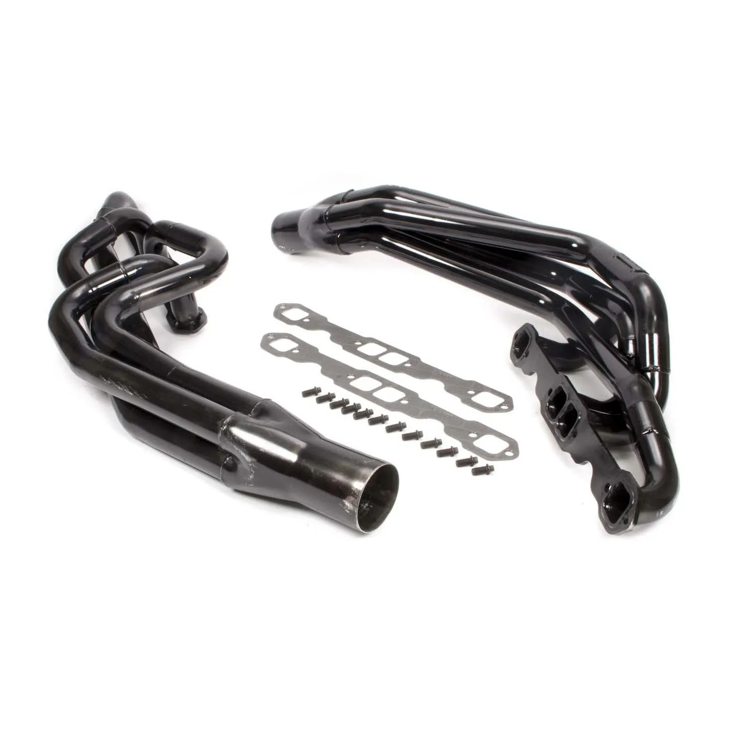 Schoenfeld Asphalt Late Model Conventional Crossover Headers - SB Chevy - Standard Port - 1-5/8"-1-3/4" Tubes - 3" x 8" Collectors