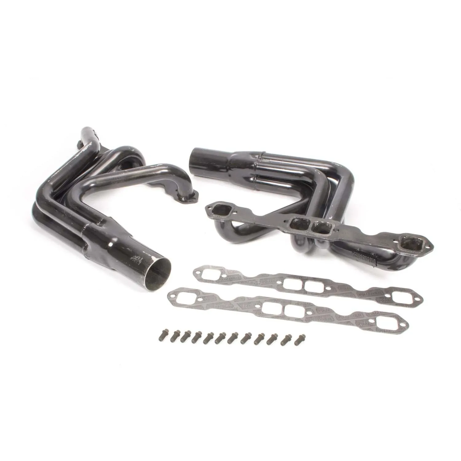 Schoenfeld Chassis Headers - 1.625 in Primary - 3 in Collector - Black Paint - Small Block Chevy 151E - Pair