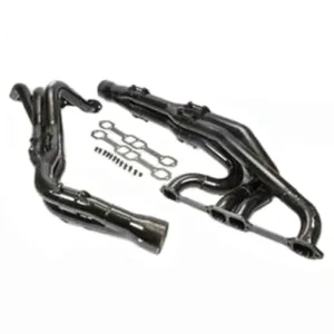 Schoenfeld Dirt Late Model Headers - Tri-Y - 1-3/4 to 1-7/8" Primary - 3-1/2" Collector - Steel - Black Paint - GM LS-Series