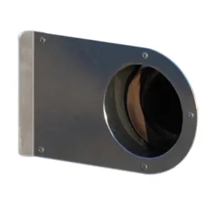 Schoenfeld Exhaust Shield - Tail Pipe Saver - 3-1/2 in Round Diameter - Single 45 Degree Outlet - Silver