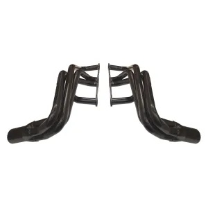 Schoenfeld Header - 3-1/2" Collector - Steel - Black Paint - Small Block Chevy