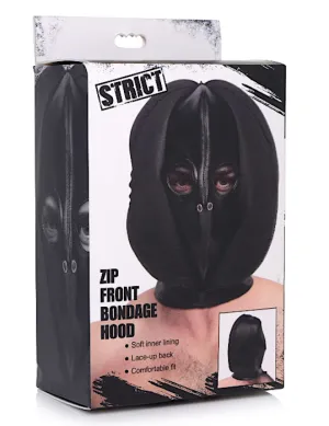 Strict ''Zip Front'' Leather Bondage Hood