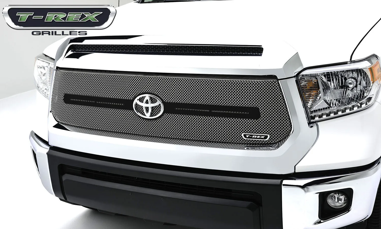 T-REX Sport Series, 1 Piece Grilles w/ Logo Bar - Chrome - 2014-2017 Tundra