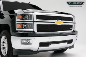 T-REX Sport Series, 2 Piece Overlay Grilles - Powdercoat - 2014-2015 Silverado Z71