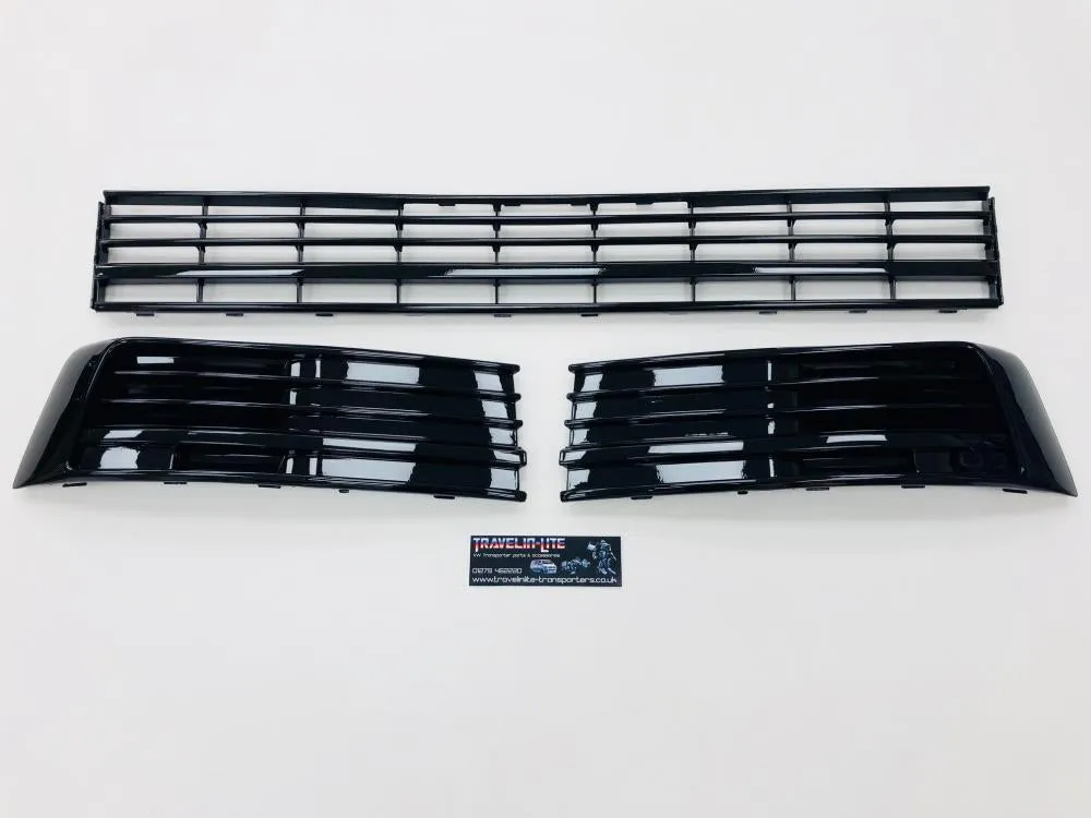 T6 Gloss Black Lower Grille With Covers & Trims 15 Onwards Brand New