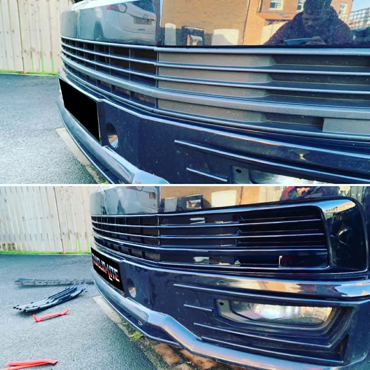 T6 Gloss Black Upper & Lower Grilles With Badge 2015 Onwards NEW