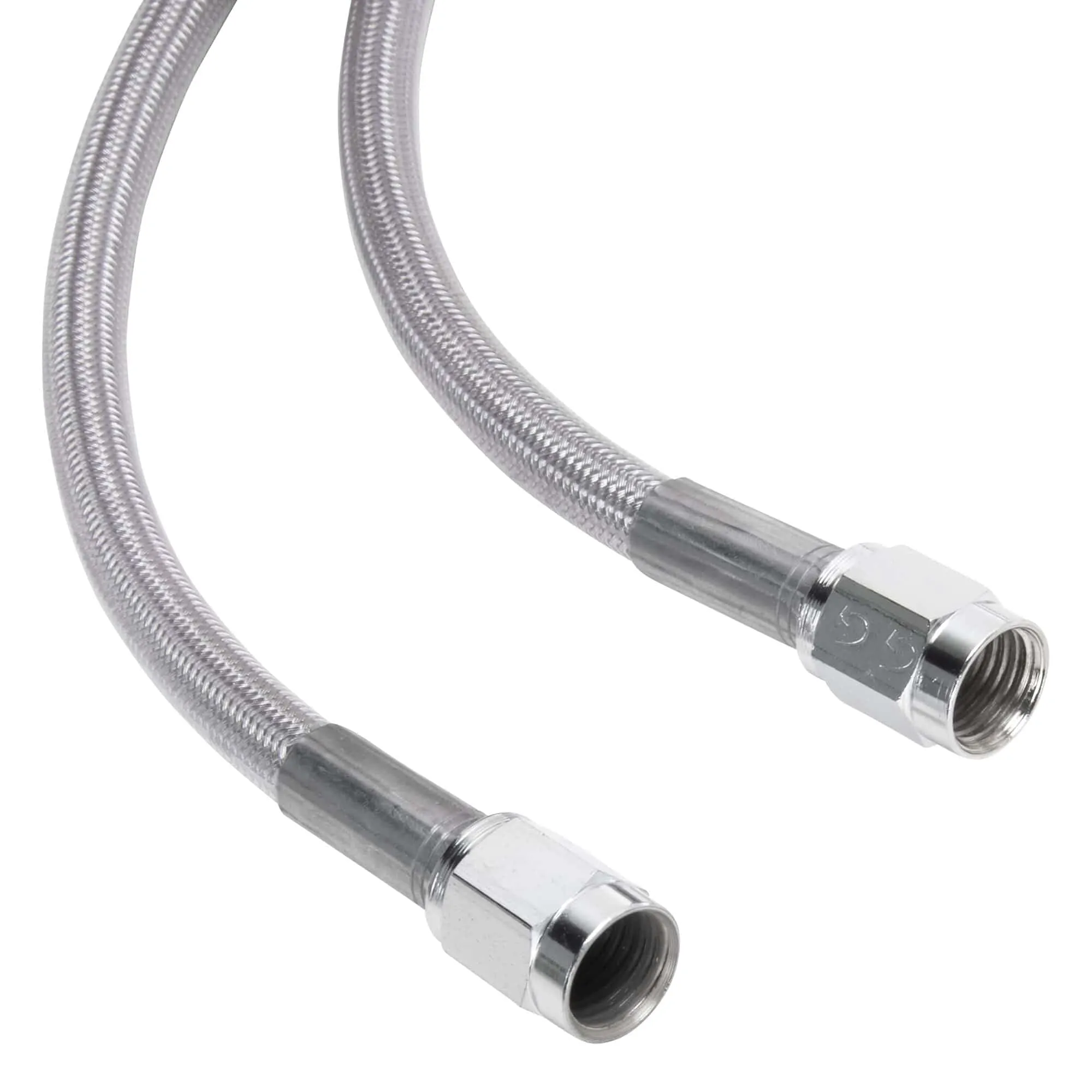 Universal Braided Stainless Brake Line - 47" - Clear Coated