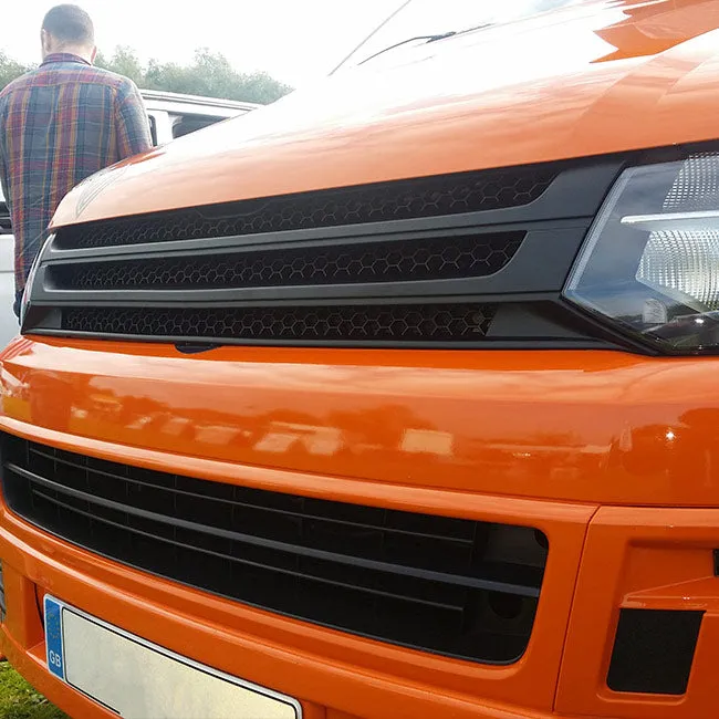 VW T5.1 Transporter Front Badgeless Grille (Matte) Painted and Ready to Fit