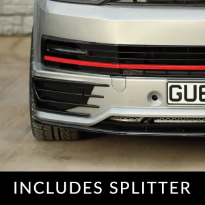 VW T6 Transporter Front Bumper Sportline Style Spoiler   Splitter Painted and ready to fit in 3 colour options