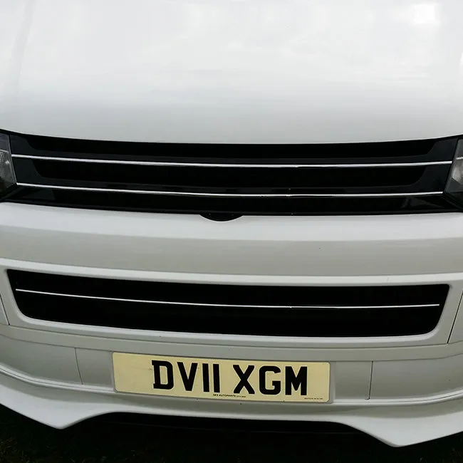 VW Volkswagen T5.1 Front Badgeless Grille (Piano Black) *Clearance* [B Grade] Painted and Ready to Fit