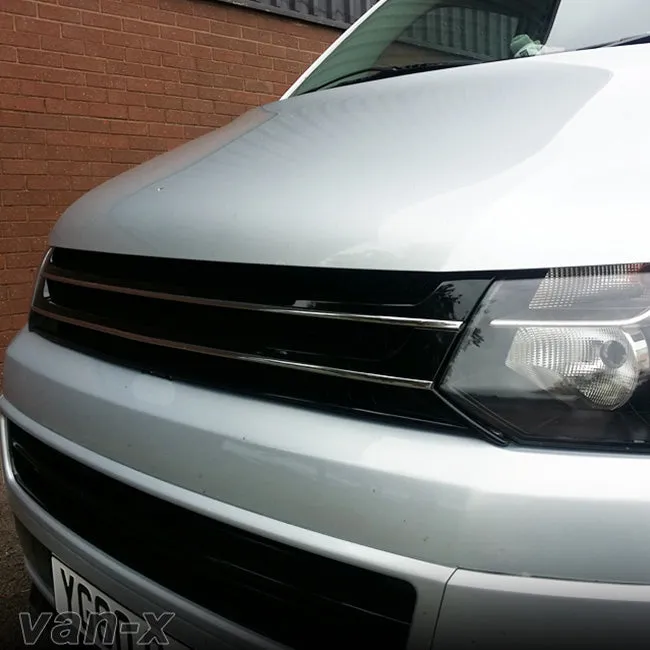 VW Volkswagen T5.1 Front Badgeless Grille (Piano Black) *Clearance* [B Grade] Painted and Ready to Fit