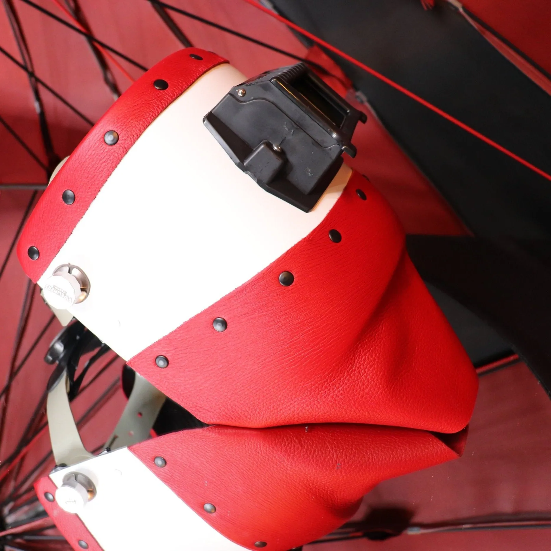White Chopped Top and Bottom Carbon Fiber Welding Hood