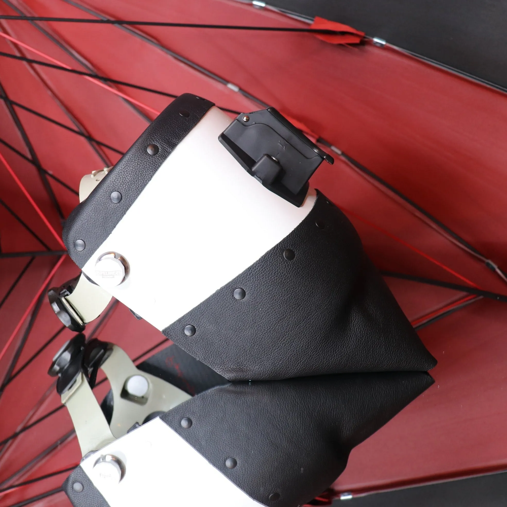 White Chopped Top and Bottom Carbon Fiber Welding Hood