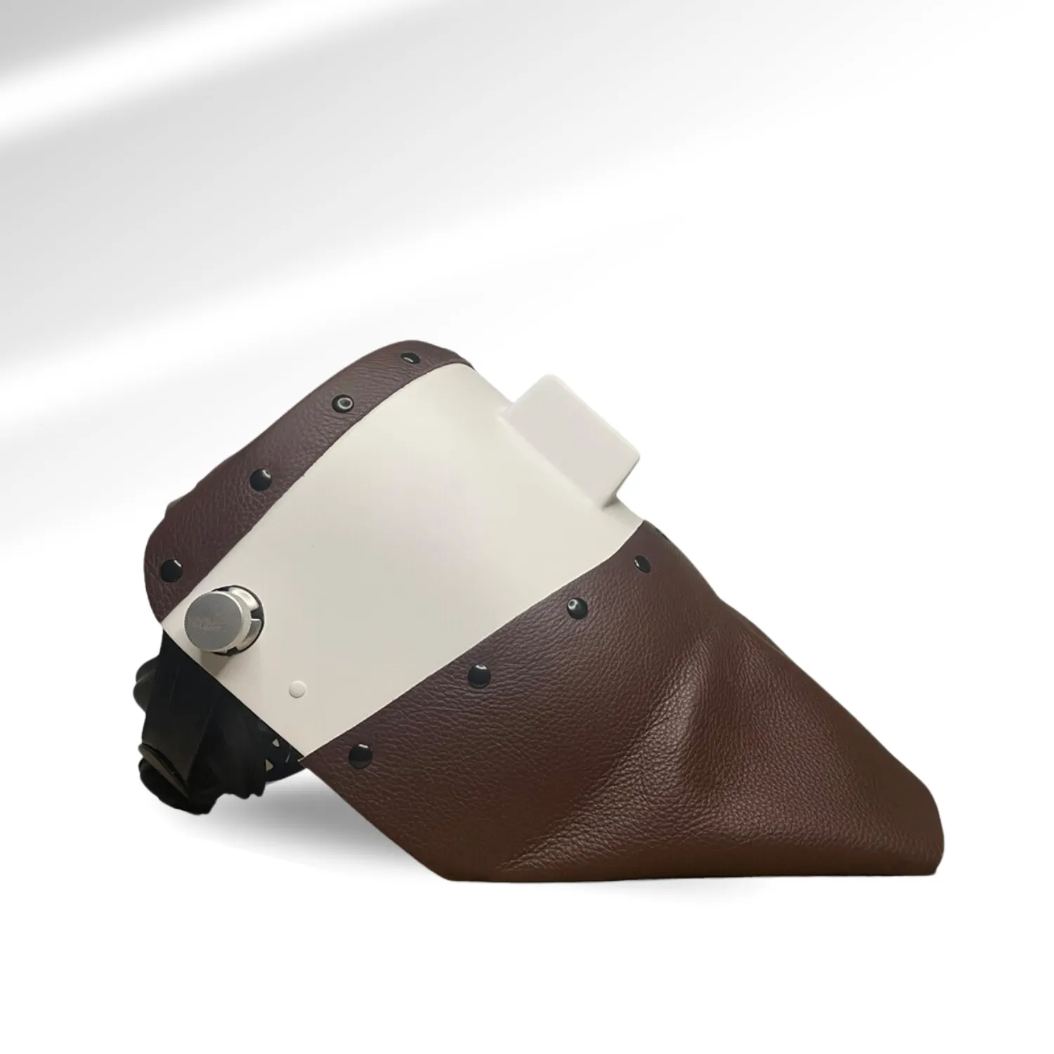 White Chopped Top and Bottom Carbon Fiber Welding Hood
