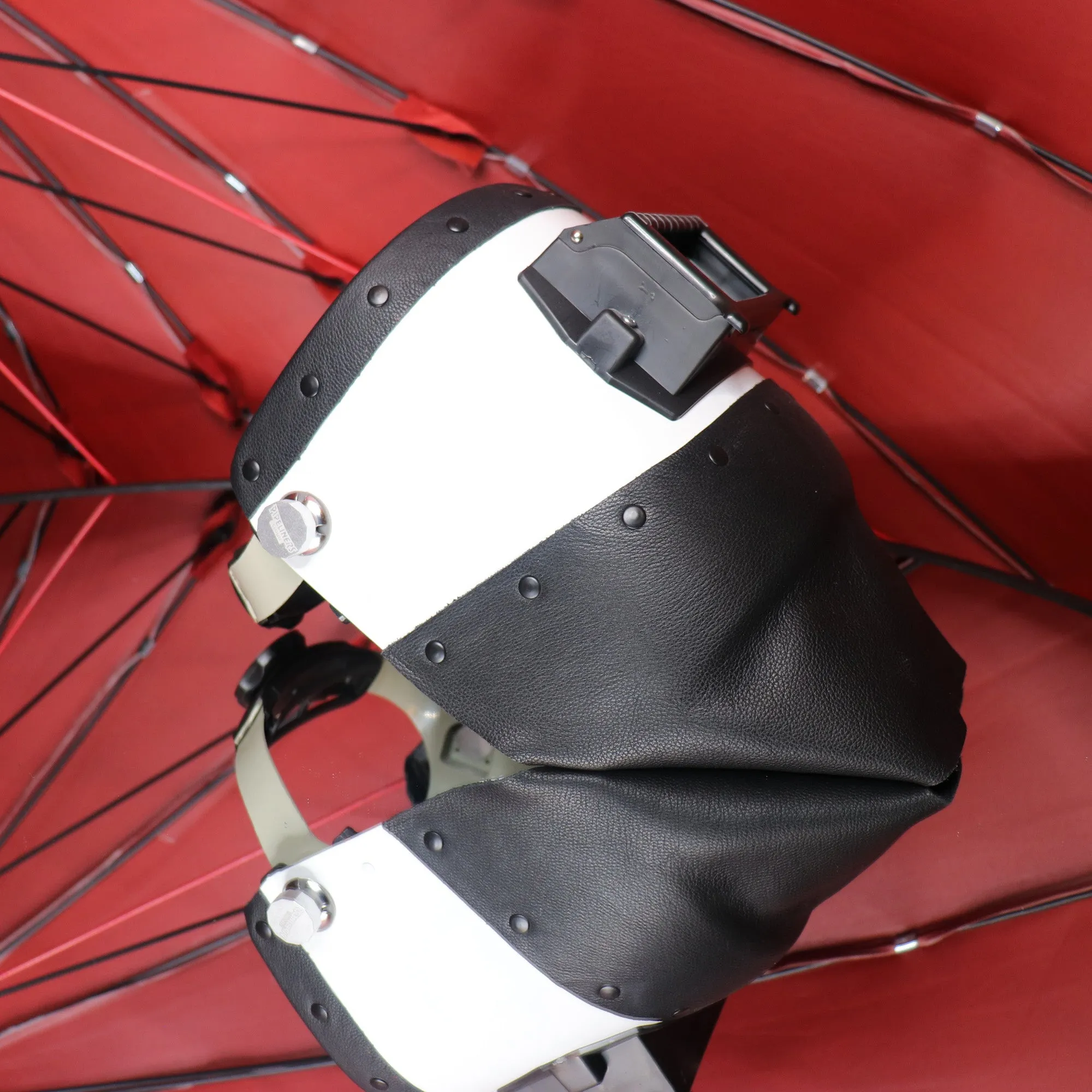 White Chopped Top and Bottom Carbon Fiber Welding Hood