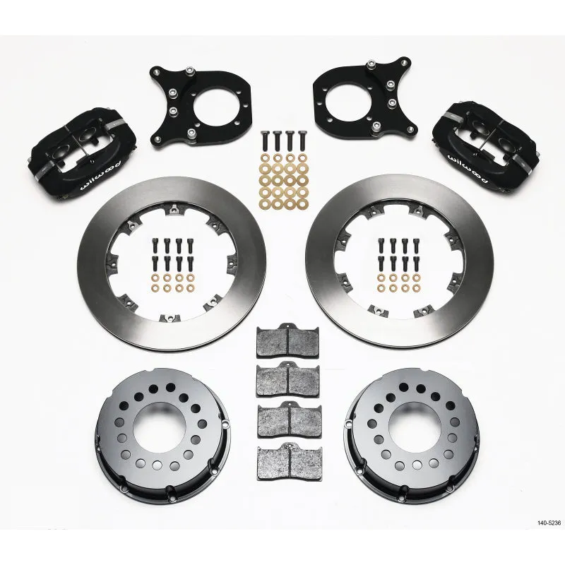 Wilwood Dynalite Pro Series Rear Brake Kit - Black - Plain Face Rotor - Chevy 12 Bolt