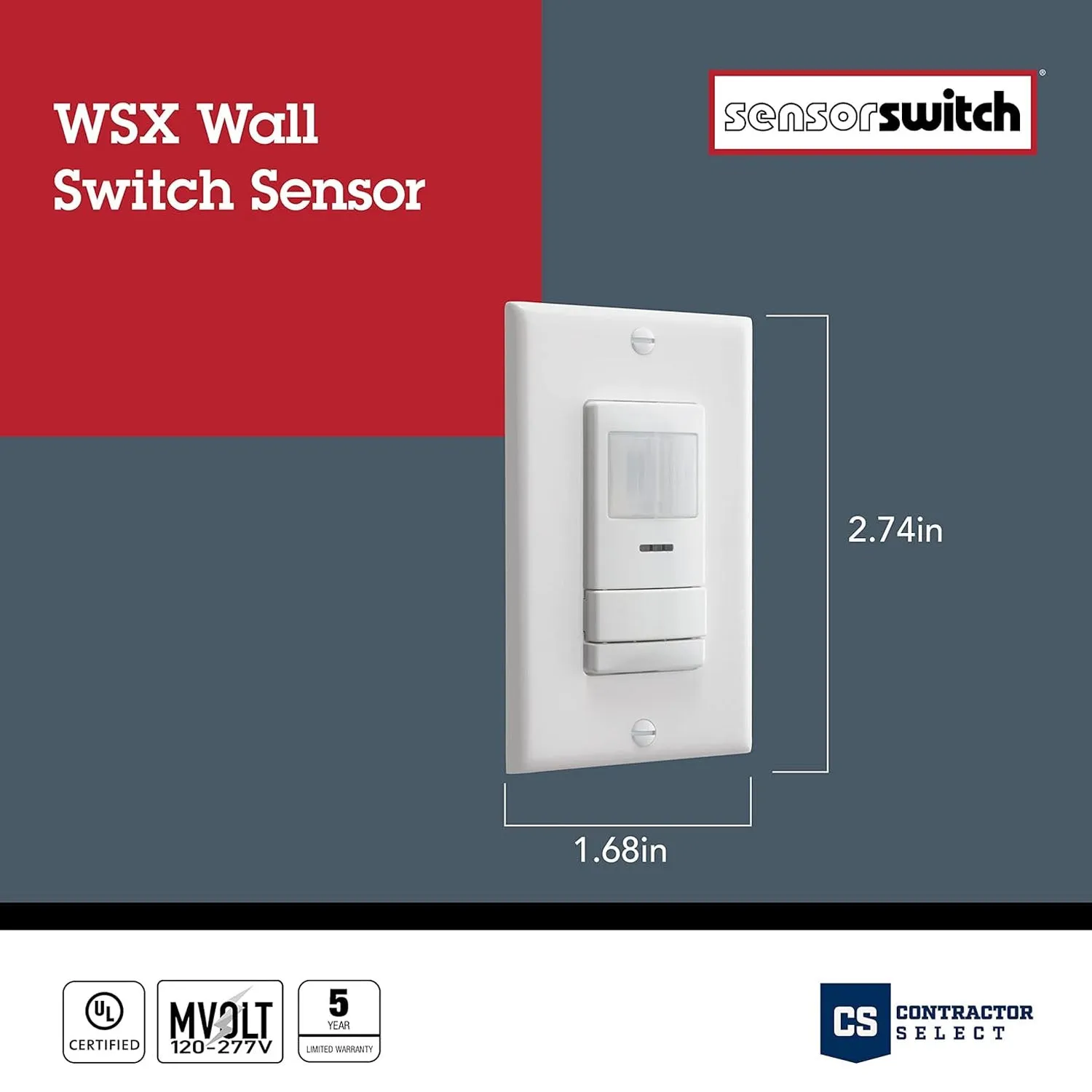 WSX 120-277V PIR Occupancy In-Wall Switch Sensor, Ivory