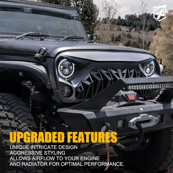 Xprite Grill Jeep Wrangler JK (2007-2018) Venom Series w/ Teeth / Fangs